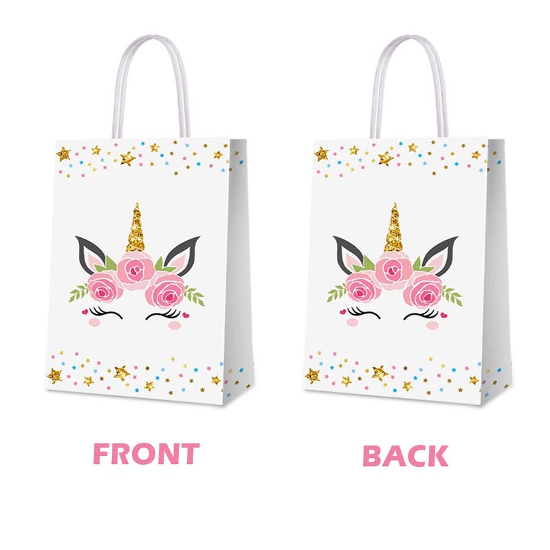 BCHOCKS 16 PCS Unicorn Party Favor Bags for Birthday Supplies - Gift Goody Treat Candy Bags for Girls Kids Decorations - Image 5